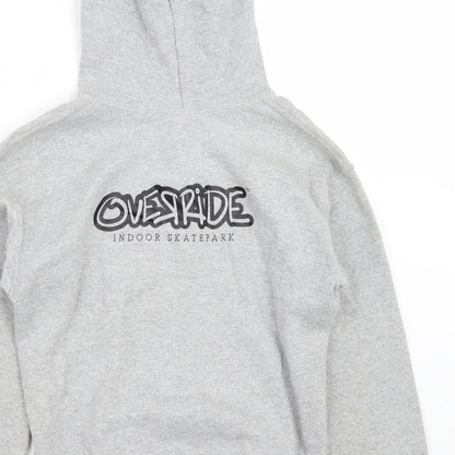 OverRide Boys Grey  Cotton Pullover Hoodie Size M   - OverRide SkatePark