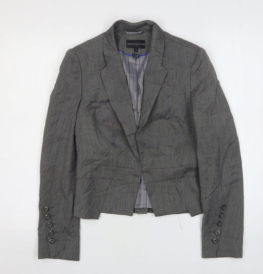 Marks and Spencer Womens Grey  Polyester Jacket Blazer Size 8
