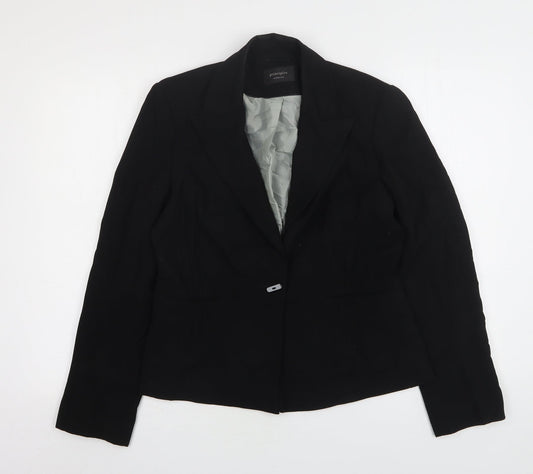 Principles Womens Black  Polyester Jacket Blazer Size 12