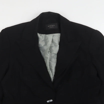 Principles Womens Black  Polyester Jacket Blazer Size 12