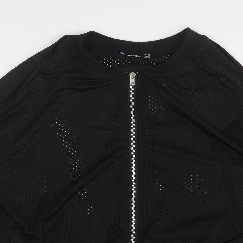 Womens UK Size 14 PRETTYLITTLETHING Black Jacket