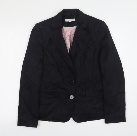 NEXT Womens Black Striped Polyester Jacket Suit Jacket Size 12