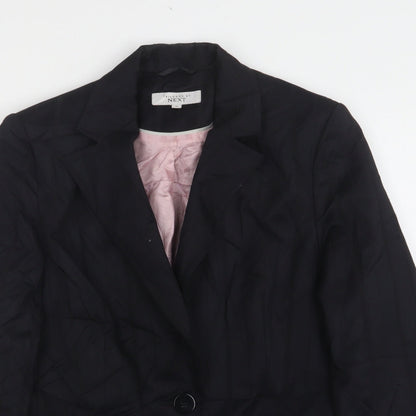 NEXT Womens Black Striped Polyester Jacket Suit Jacket Size 12