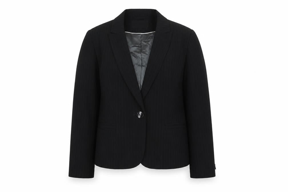 Womens UK Size 14 Papaya Regular Black Suit Jacket