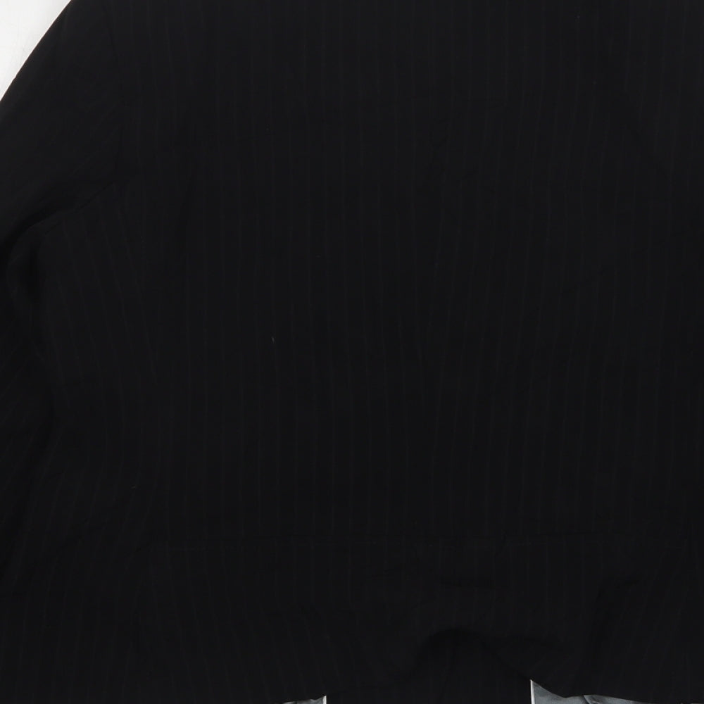 Papaya Womens Black Striped Polyester Jacket Suit Jacket Size 14