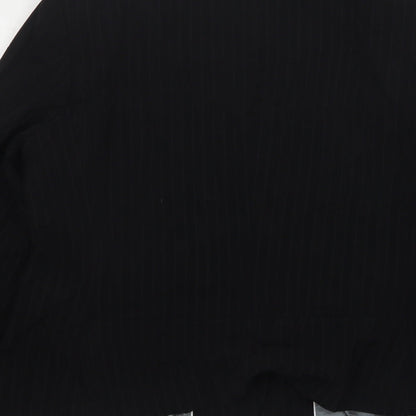 Papaya Womens Black Striped Polyester Jacket Suit Jacket Size 14