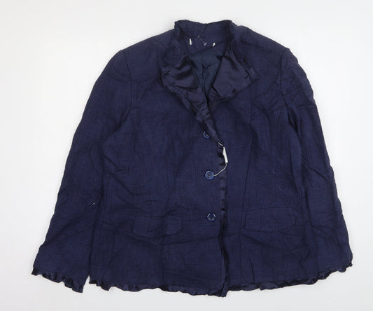 Classics Womens Blue  Cotton Jacket Suit Jacket Size 18