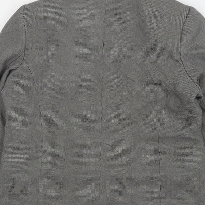 Damart Womens Grey Geometric Viscose Jacket Blazer Size 12