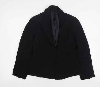 Autograph Womens Black  Wool Jacket Blazer Size 8