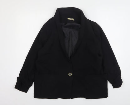 Love Label  Womens Black  Polyester Jacket Suit Jacket Size 12