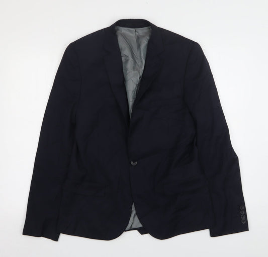 Mens UK Size 40 Topman Regular Blue Suit Jacket