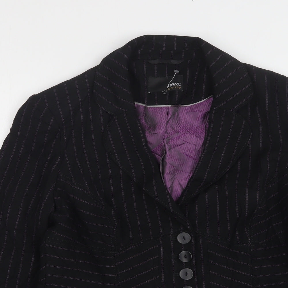 NEXT Womens Blue Striped Polyester Jacket Suit Jacket Size 12