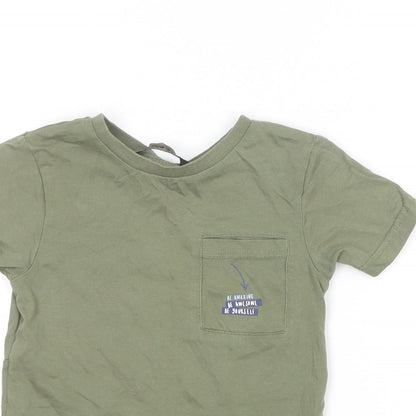 George Baby Green  Cotton Basic T-Shirt Size 12-18 Months Round Neck  - Be Awesome