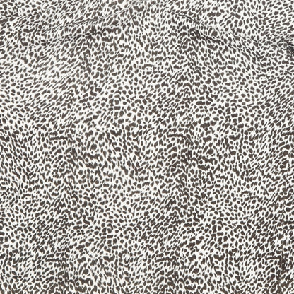 BHS Womens Brown Round Neck Animal Print Acrylic Cardigan Jumper Size 12