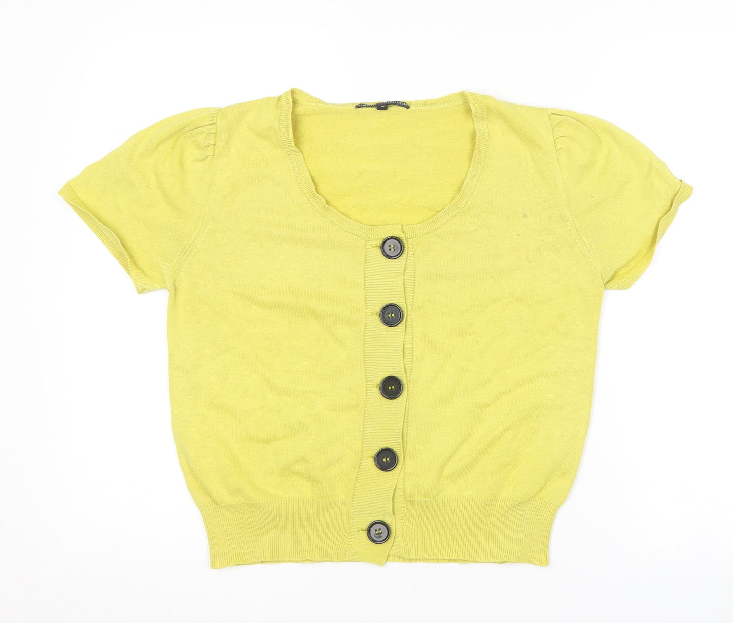 Womens UK Size M Marks and Spencer Yellow Cardigan Jumper