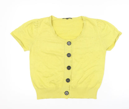 Womens UK Size M Marks and Spencer Yellow Cardigan Jumper