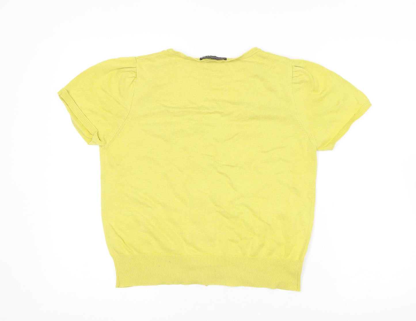 Womens UK Size M Marks and Spencer Yellow Cardigan Jumper