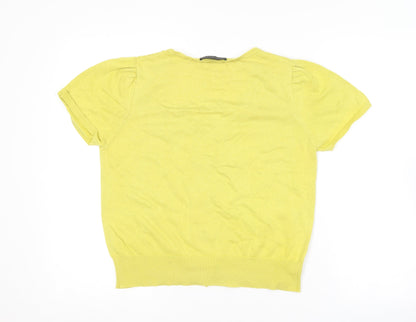 Womens UK Size M Marks and Spencer Yellow Cardigan Jumper