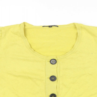 Womens UK Size M Marks and Spencer Yellow Cardigan Jumper