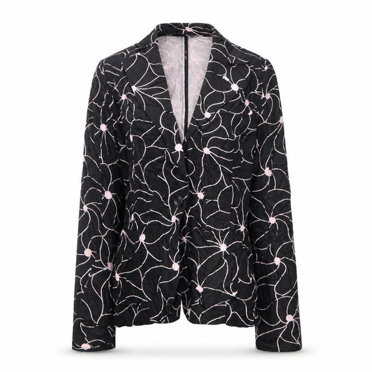 Warehouse Womens Black Floral  Jacket Blazer Size 10