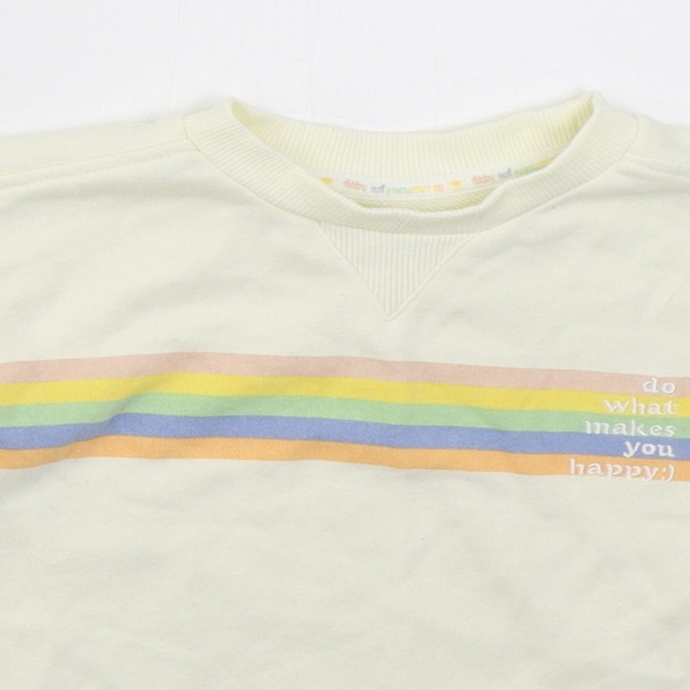 Primark Girls Ivory Striped Cotton Pullover Sweatshirt Size 4-5 Years  Pullover - Do What Makes You Happy