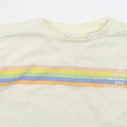 Primark Girls Ivory Striped Cotton Pullover Sweatshirt Size 4-5 Years  Pullover - Do What Makes You Happy