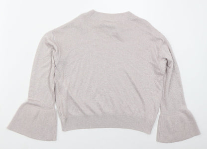 River Island Girls Pink Crew Neck  Viscose Pullover Jumper Size 9-10 Years  Pullover