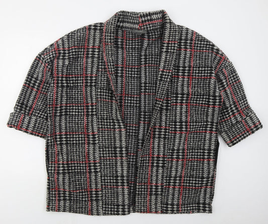 Primark Womens Grey Check  Jacket Coatigan Size 10