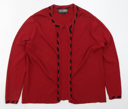 Zasamia Mens Red Round Neck  Viscose Cardigan Jumper Size M