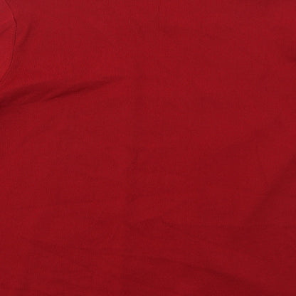 Zasamia Mens Red Round Neck  Viscose Cardigan Jumper Size M