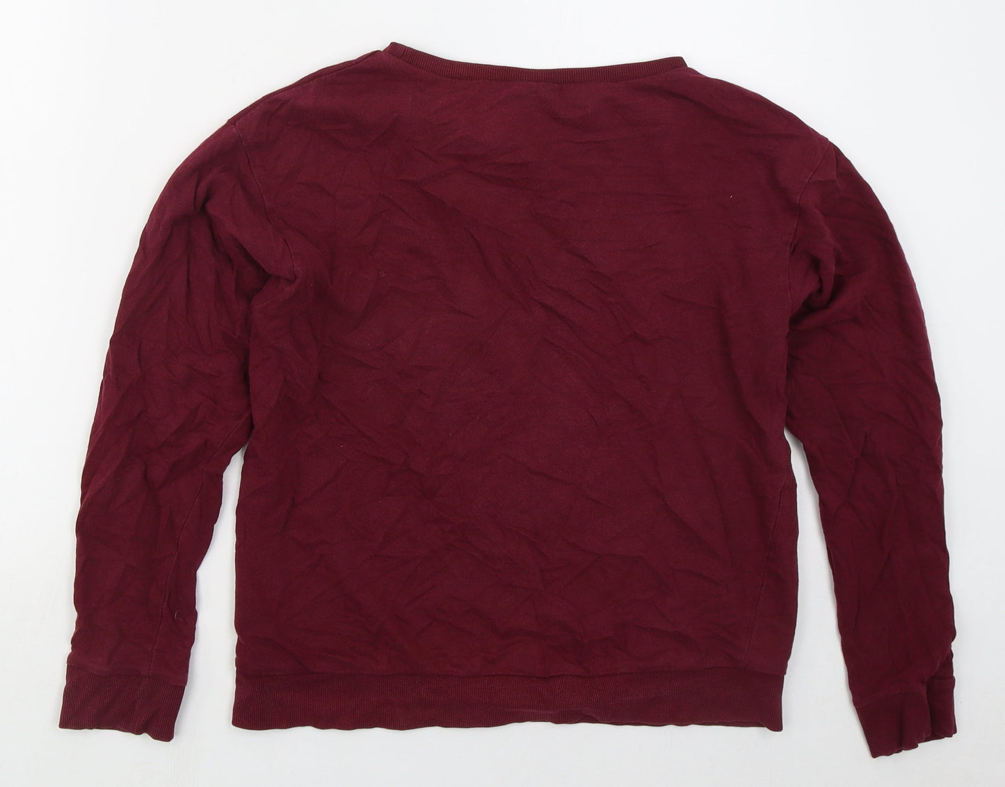 H&M Womens Red  Cotton Pullover Sweatshirt Size M  Pullover - New York