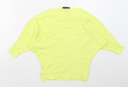 Womens UK Size L QED London Yellow Pullover Jumper