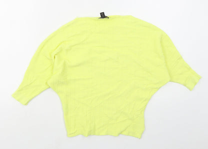 Womens UK Size L QED London Yellow Pullover Jumper