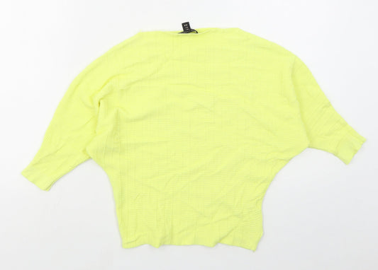 Womens UK Size L QED London Yellow Pullover Jumper