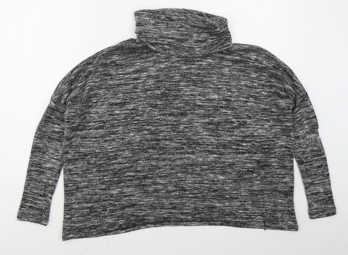 Primark Womens Grey Roll Neck  Viscose Pullover Jumper Size 6