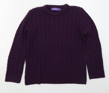 Autonomy Womens Purple Crew Neck  Acrylic Pullover Jumper Size S