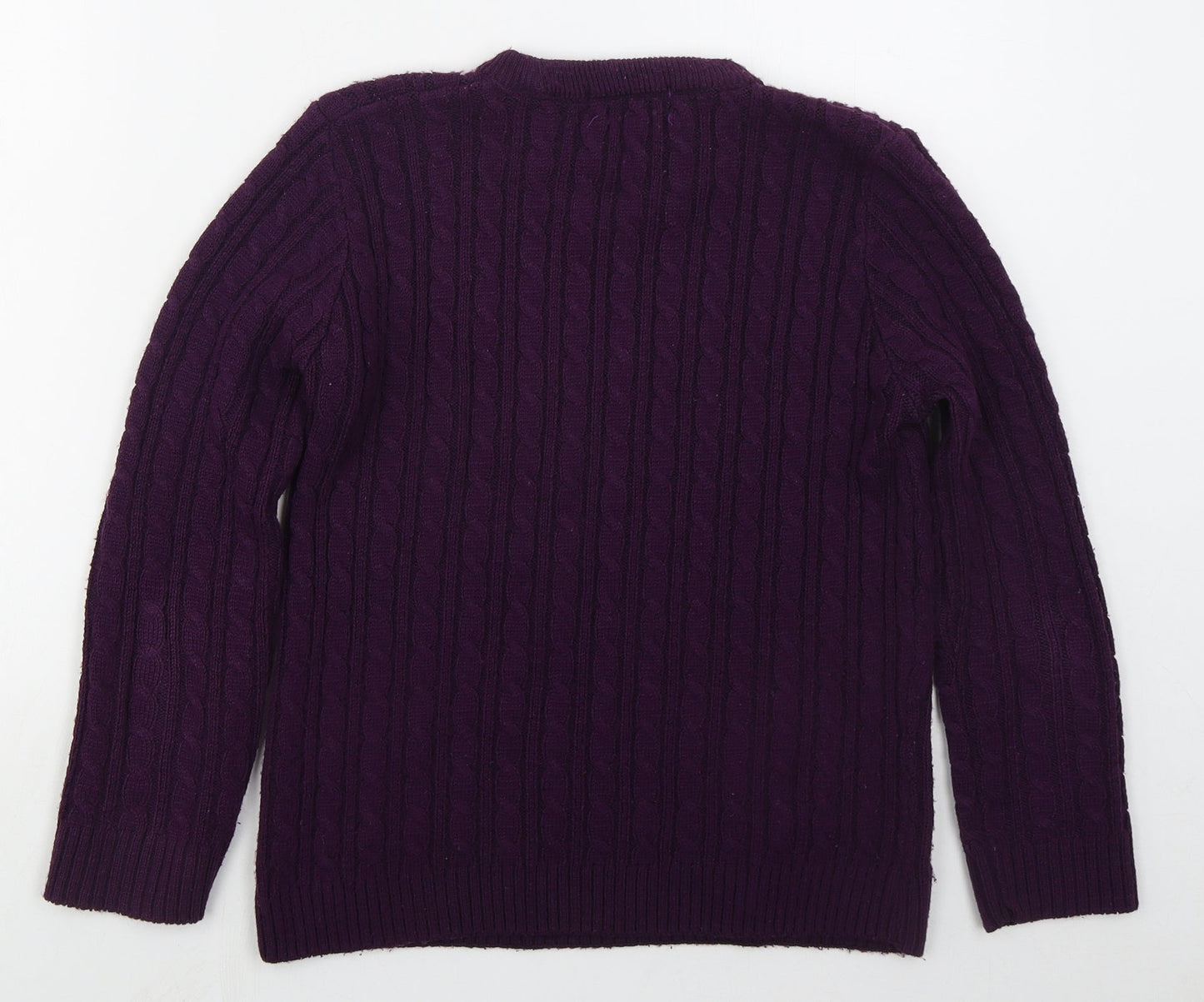 Autonomy Womens Purple Crew Neck  Acrylic Pullover Jumper Size S