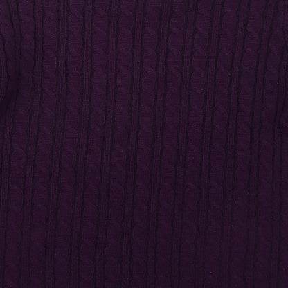 Autonomy Womens Purple Crew Neck  Acrylic Pullover Jumper Size S