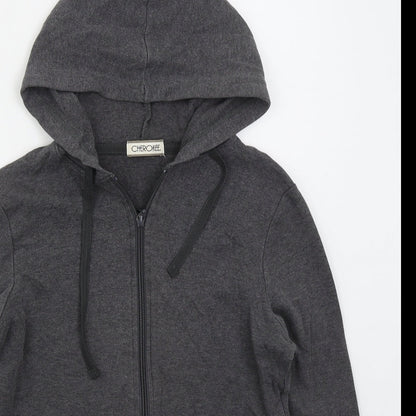 Cherokee Womens Grey  Cotton Full Zip Hoodie Size 8  Zip