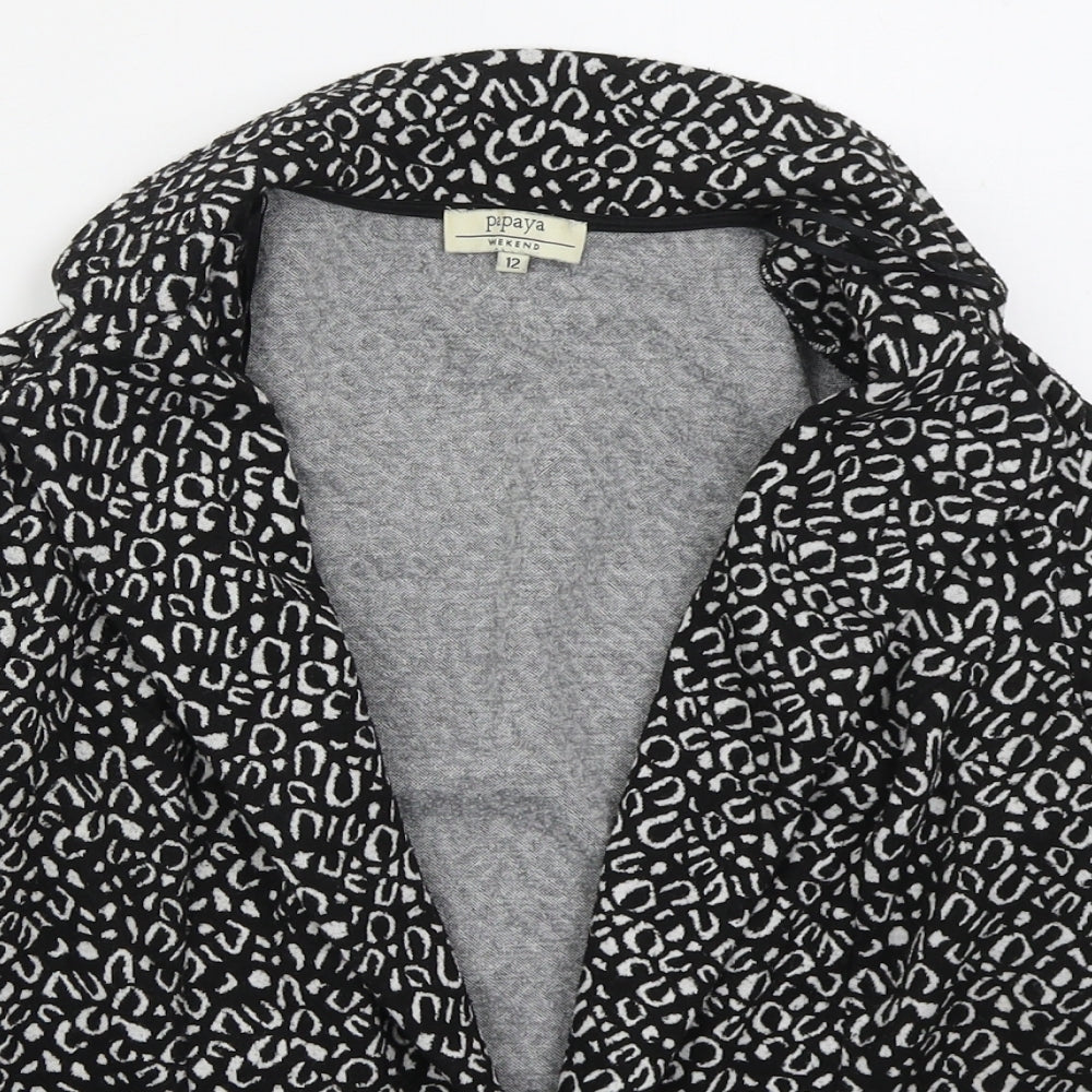 Papaya Womens Black Animal Print  Jacket  Size 12