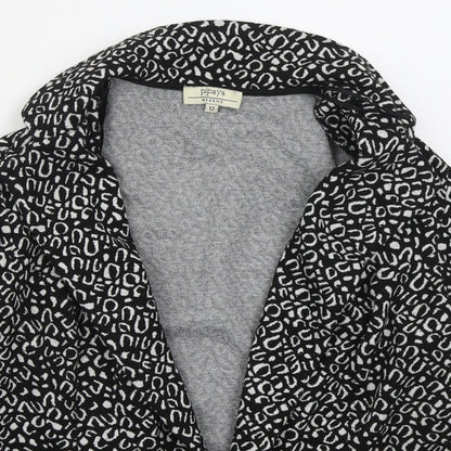 Papaya Womens Black Animal Print  Jacket  Size 12