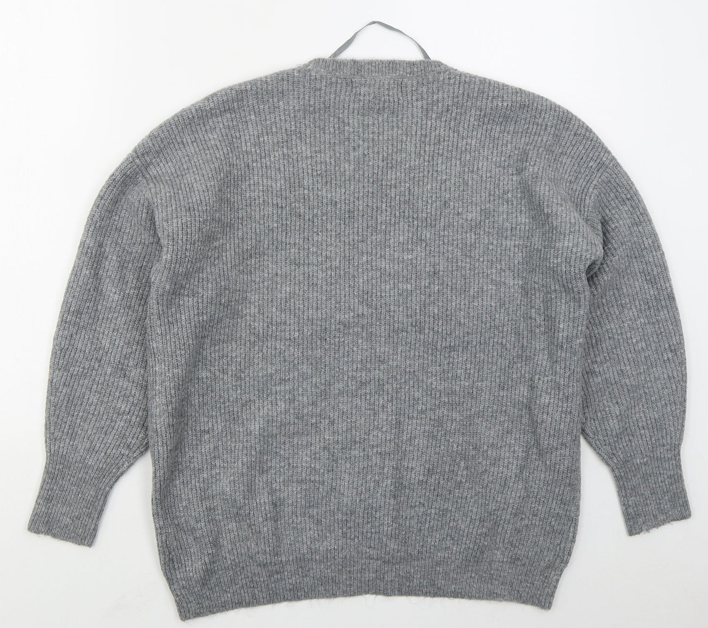 Primark Womens Grey Crew Neck  Acrylic Pullover Jumper Size 12