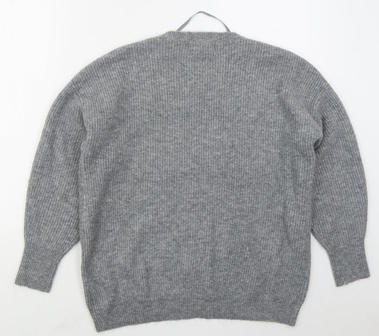 Primark Womens Grey Crew Neck  Acrylic Pullover Jumper Size 12