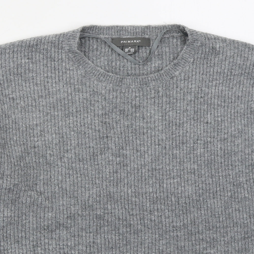 Primark Womens Grey Crew Neck  Acrylic Pullover Jumper Size 12