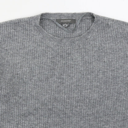 Primark Womens Grey Crew Neck  Acrylic Pullover Jumper Size 12