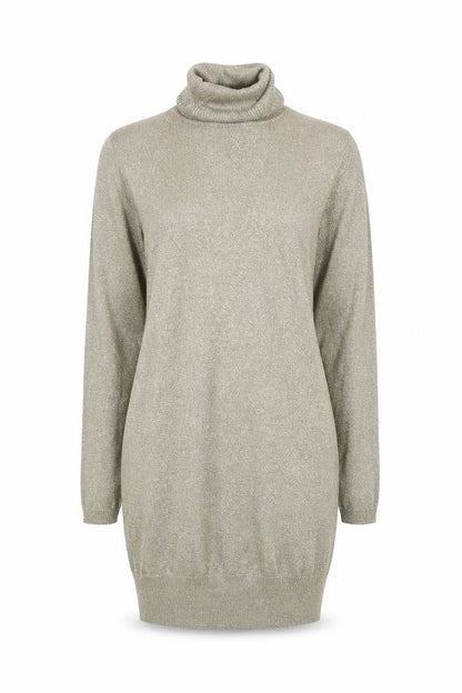 Tosha Womens Gold  Viscose Jumper Dress  Size S  Roll Neck Pullover