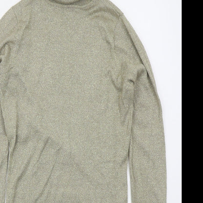 Tosha Womens Gold  Viscose Jumper Dress  Size S  Roll Neck Pullover