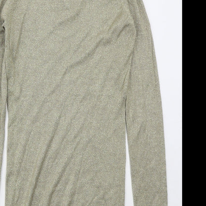 Tosha Womens Gold  Viscose Jumper Dress  Size S  Roll Neck Pullover