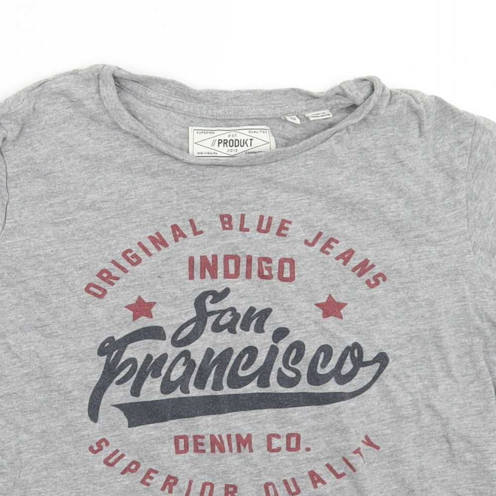 Produkt Boys Grey  Cotton Basic T-Shirt Size 11-12 Years Crew Neck  - San Francisco