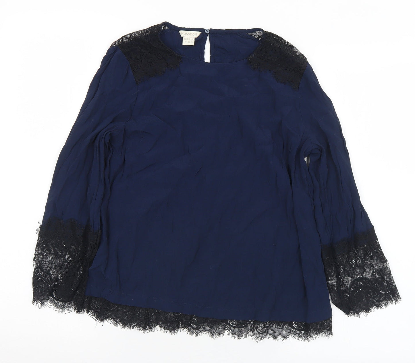 Womens UK Size 10 Monsoon Blue Basic Blouse